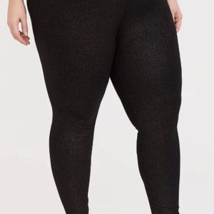 Torrid Champagne Shimmer Black Leggings 2